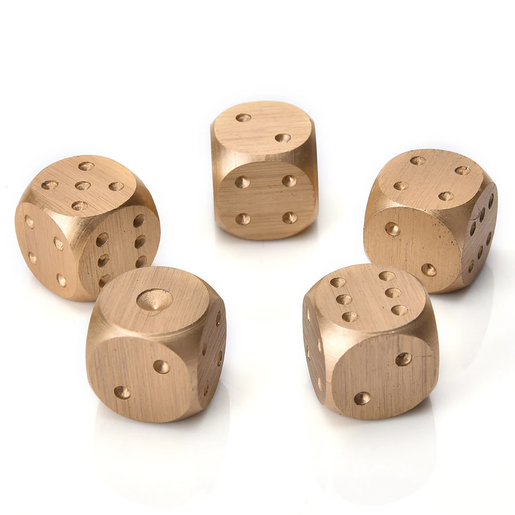 5Pcs 7.1*6*1.7cm Silver Gold Solid Dominoes Dice Game Aluminium Alloy Poker Portable Party | Спорт и развлечения