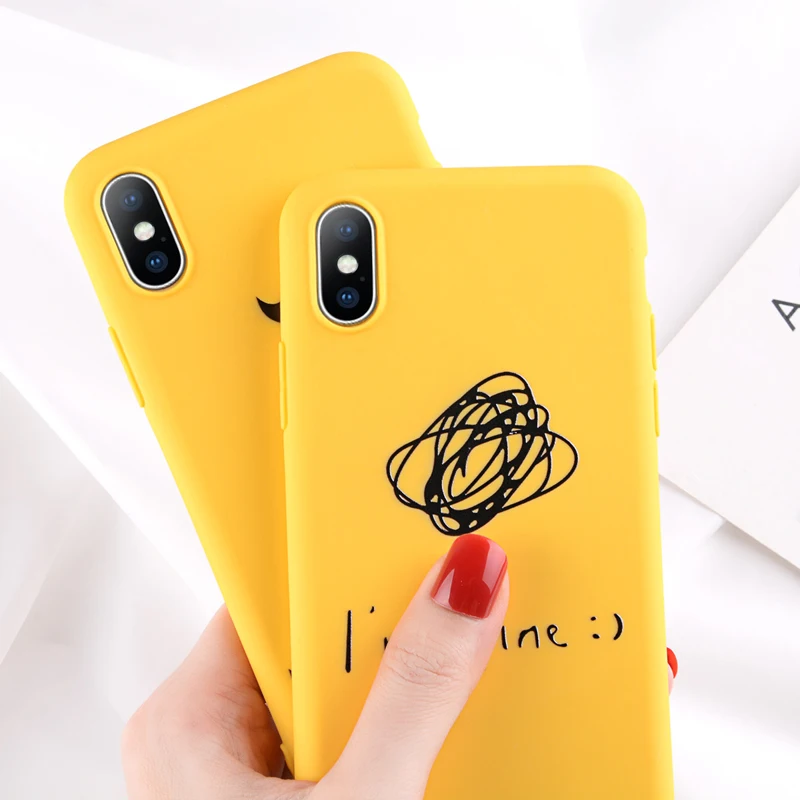 Moskado Fashion Cartoon Cute Beard YES Letter Phone Case For iPhone 6 6S 7 8 Plus X Soft TPU XR XS MAX |