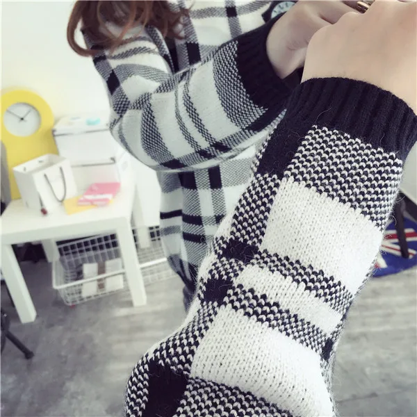 Осень-зима 2019 теплые женские пуловеры свитера женская рубашка в полоску с