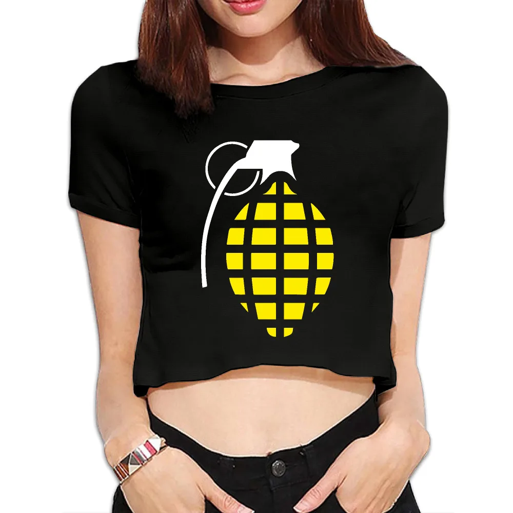 Лимонад Голый живот Chic укороченный Модные топы Футболка для Для женщин футболка