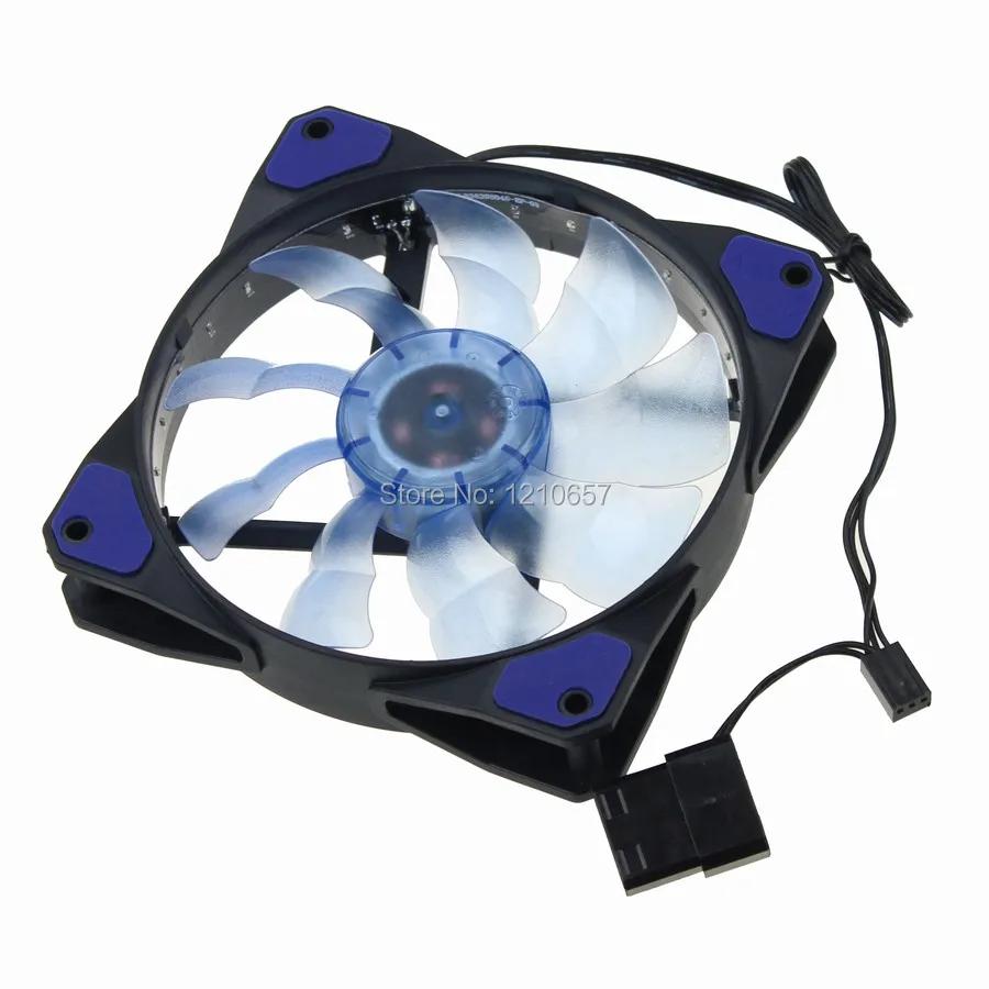2 шт партия 3Pin 4Pin Охлаждение процессора теплоотвод вентиляторы 15-LED синий свет для
