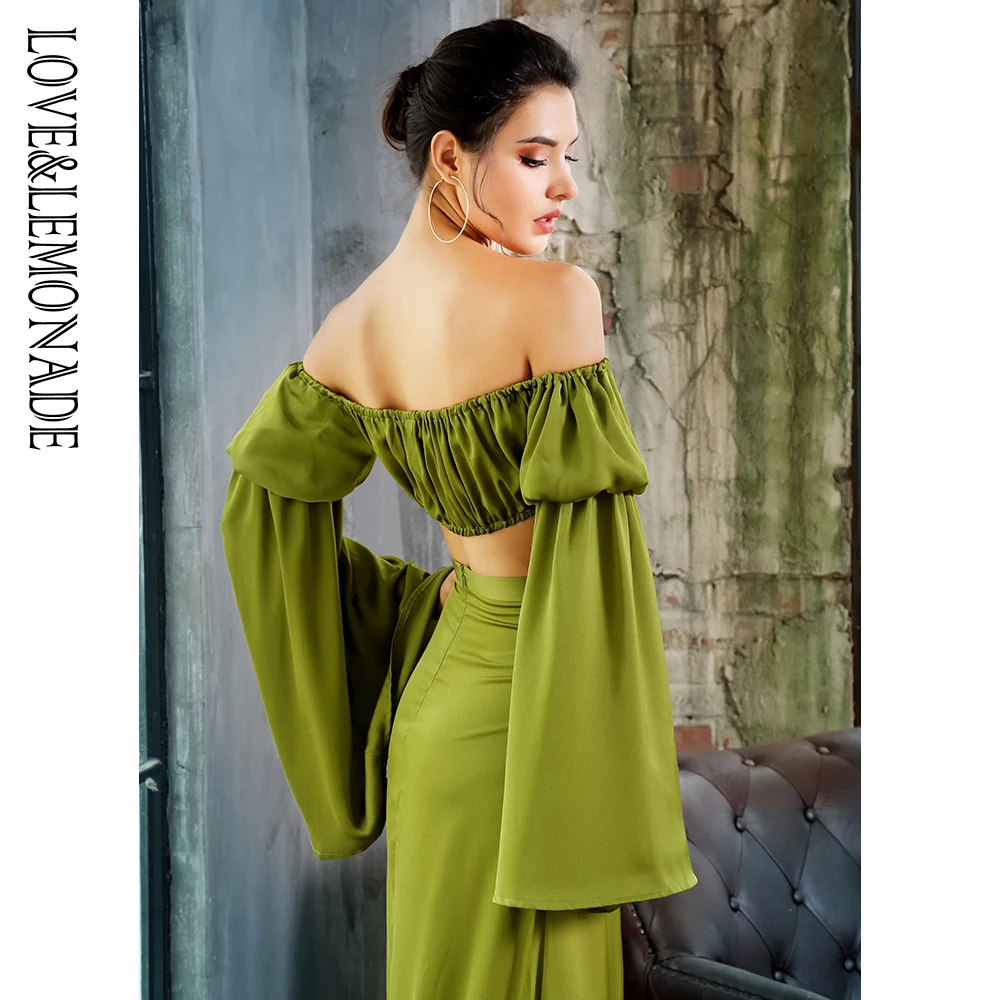 Короткий зеленый топ LOVE &amp LEMONADE LM1373T | Женская одежда