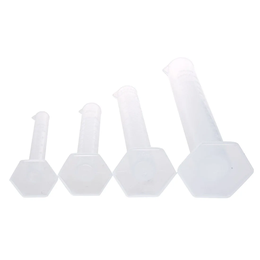 

4 pcs Transparent Plastic Measuring Cylinder