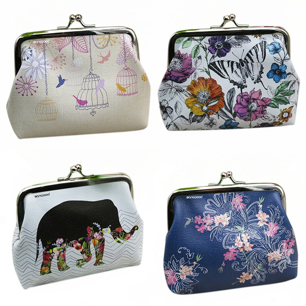 Модный женский мини кошелек с птицами и цветами держатель для карт чехол клатч