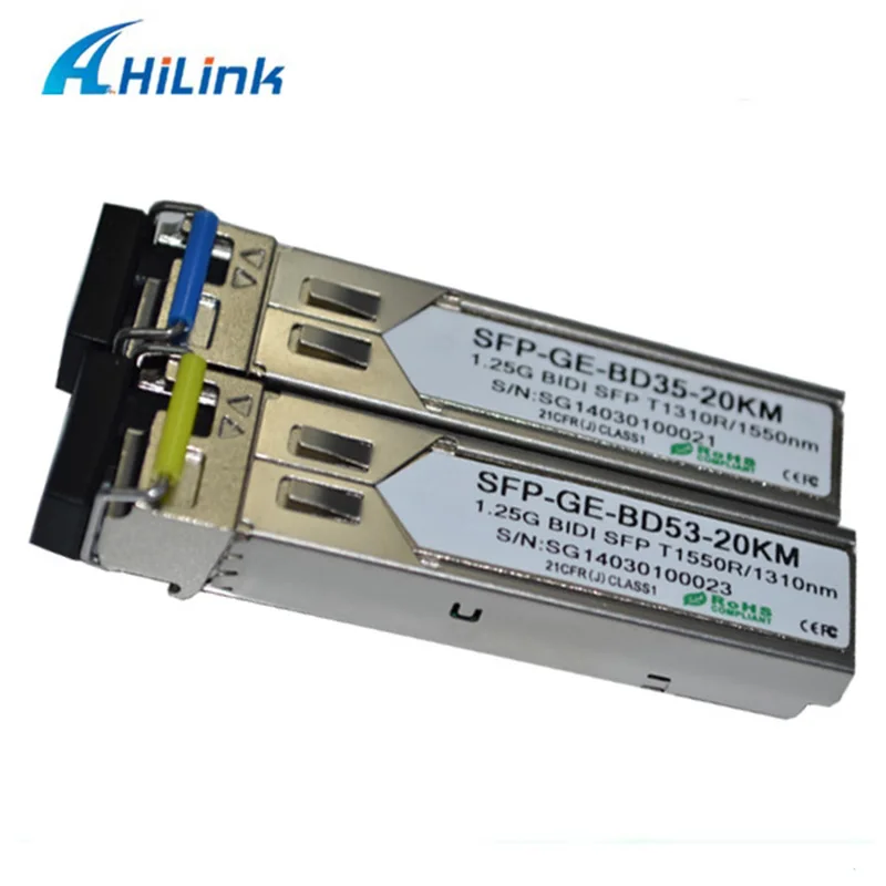 Бесплатная доставка! 5 пар в комплекте! Одноволоконный модуль BIDI SFP 1 25G WDM 20KM SC/LC