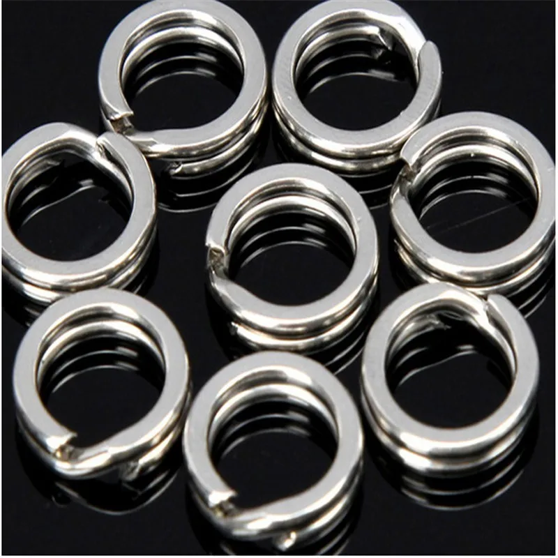 50 шт./лот разрезные кольца из нержавеющей стали сверхпрочное двойное кольцо для