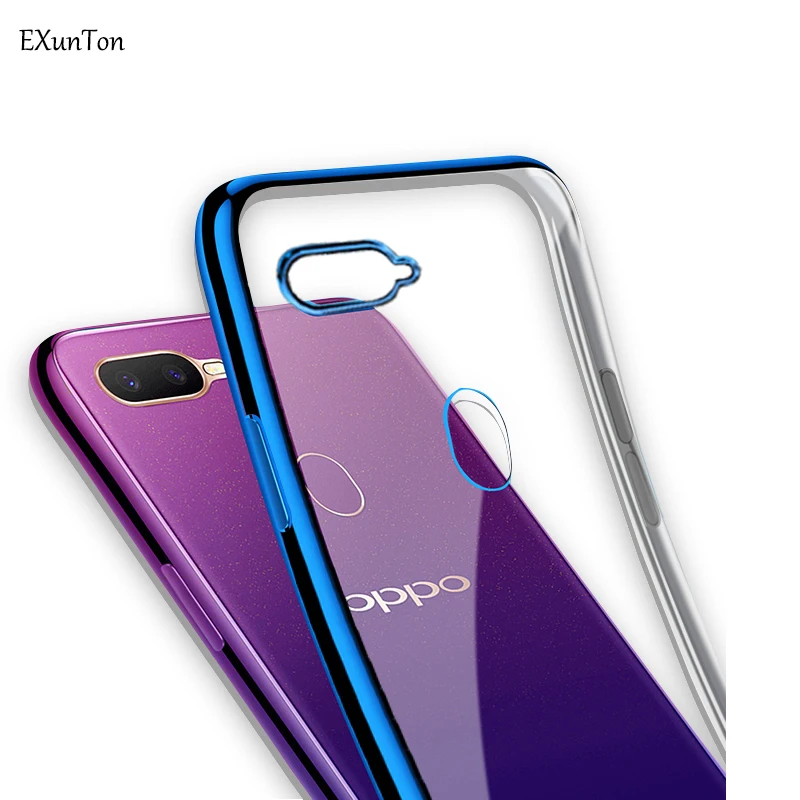 Роскошный чехол EXUNTON для OPPO F9 F11 Pro мягкий из ТПУ с покрытием задняя крышка
