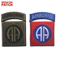 2pc us 82nd airborne patches tactical military special forces armband hook loop insignia embroidered for cloth jacket