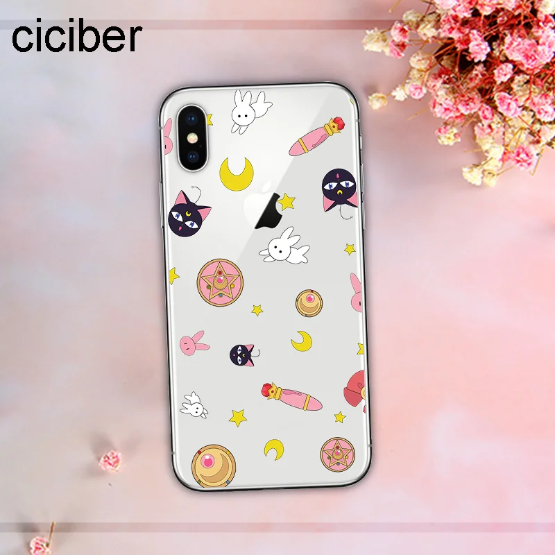 ciciber Cute Sailor Moon Cat Soft Silicon Phone Cases Cover For iPhone 11 Pro Max 2019 XR X XS 7 6 8 6s Plus 5S SE Fundas |