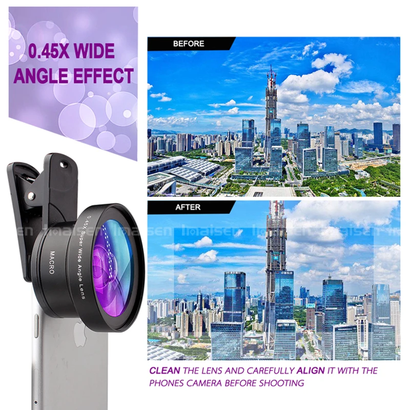 Lens 2 in 1 Wide Angle &amp Macro Camera Kit for Mobiles Phones | Мобильные телефоны и аксессуары