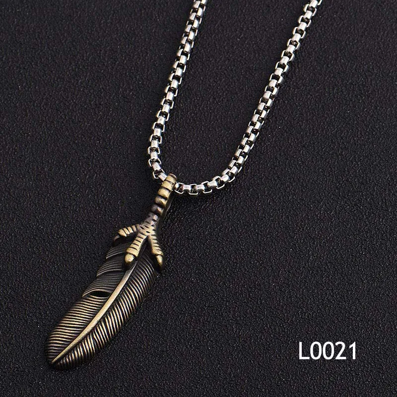 Древнее перо паук сплав аксессуары кулон мужчины из нержавеющей стали ожерелье