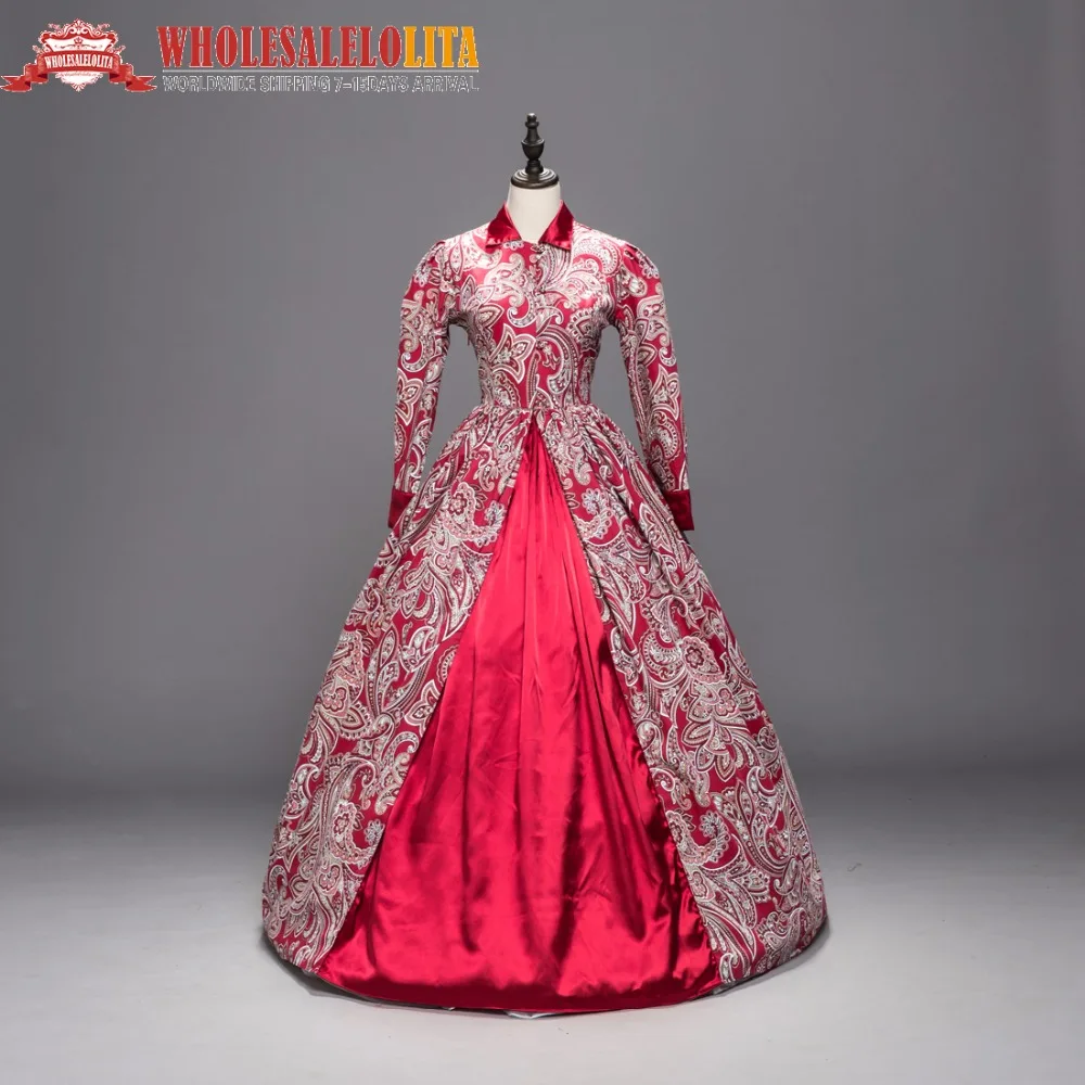 Викторианское готическое красное Хлопковое платье бальное костюм ведьмы