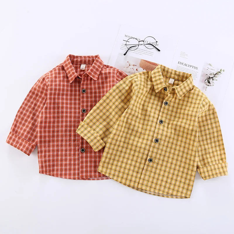 

Новинка 2018 весенние детские рубашки для мальчиков повседневные осенние детские рубашки клетчатые рубашки с длинными рукавами одежда для м...