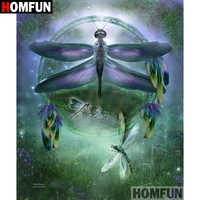 homfun 5d diy diamond painting full squareround drill dragonfly dream embroidery cross stitch gift home decor gift a08391