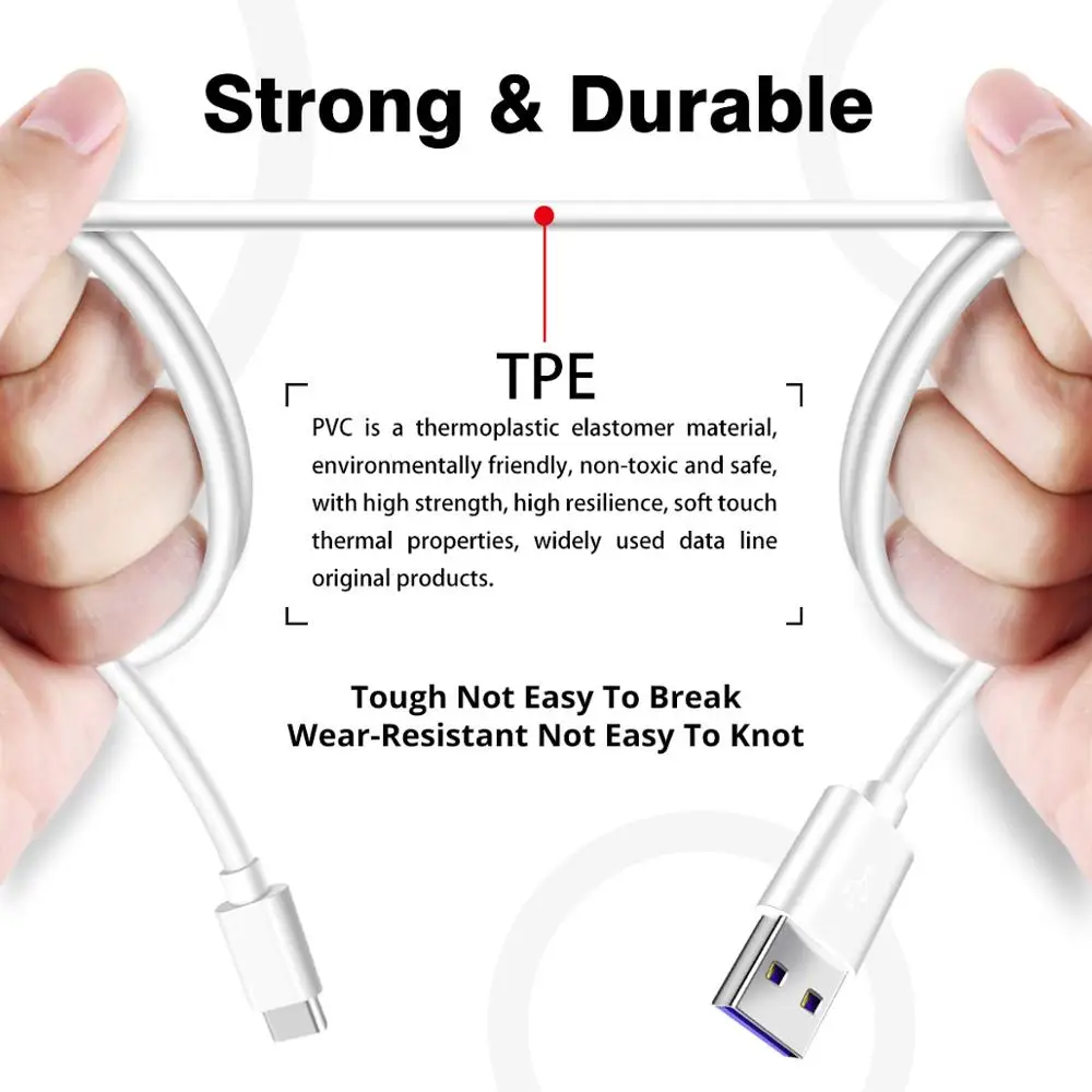 Кабель USB Type C 5A быстрое зарядное устройство телефонный кабель SCP FCP QC4.0 QC3.0 быстрая