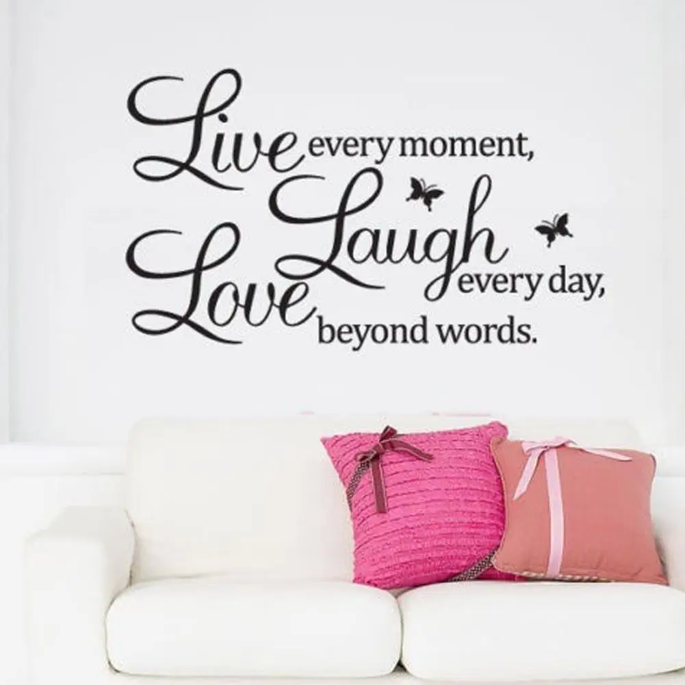 New Qualified Wall Stickers Decal Home Decorations Live Laugh Love PVC Wallpaper for living room | Дом и сад