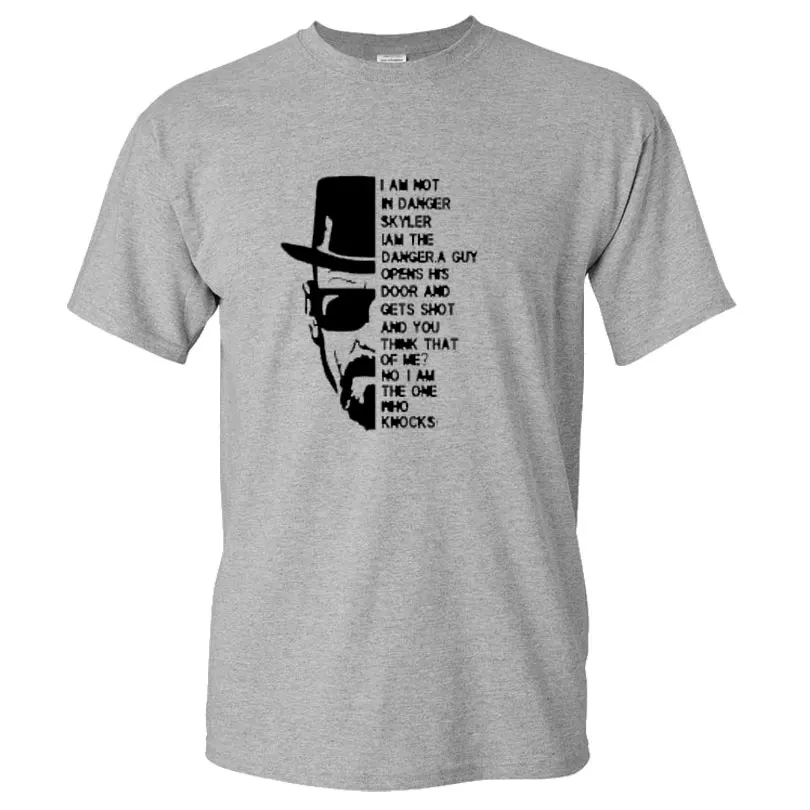 2019 summer men Cotton heisenberg casual short sleeve print O-Neck Short Sleeve Mens T Shirt Summer Male Slim Casual | Мужская одежда