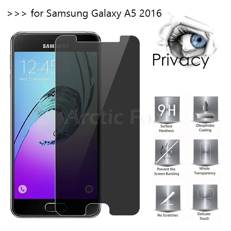 Высокое качество 2.5D Arc Edge антишпионское закаленное стекло для Samsung Galaxy A5 2016 A510