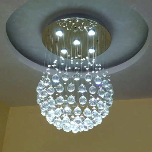 Современная светодиодная Хрустальная Подвесная лампа хрустальный шар для