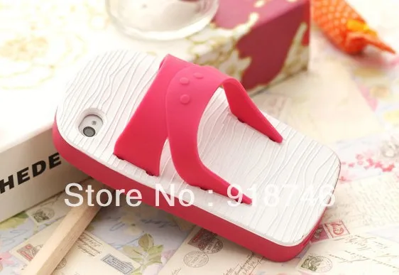 wholesale 10pc/lot Free HKPost 2013 new arrival fashion Silicone Summer Slipper case Cover skin for iPhone 5 5G White Red SC02 |