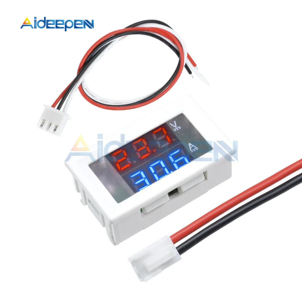 100V 10A Red Blue 0,28 дюймов светодиодный цифровой вольтметр Амперметр 50 в 100 в 200 в автомобильный мотоцикл измеритель напряжения тока детектор напряжения Тестер монитор панель - Цвет: 100V 10A Red Blue