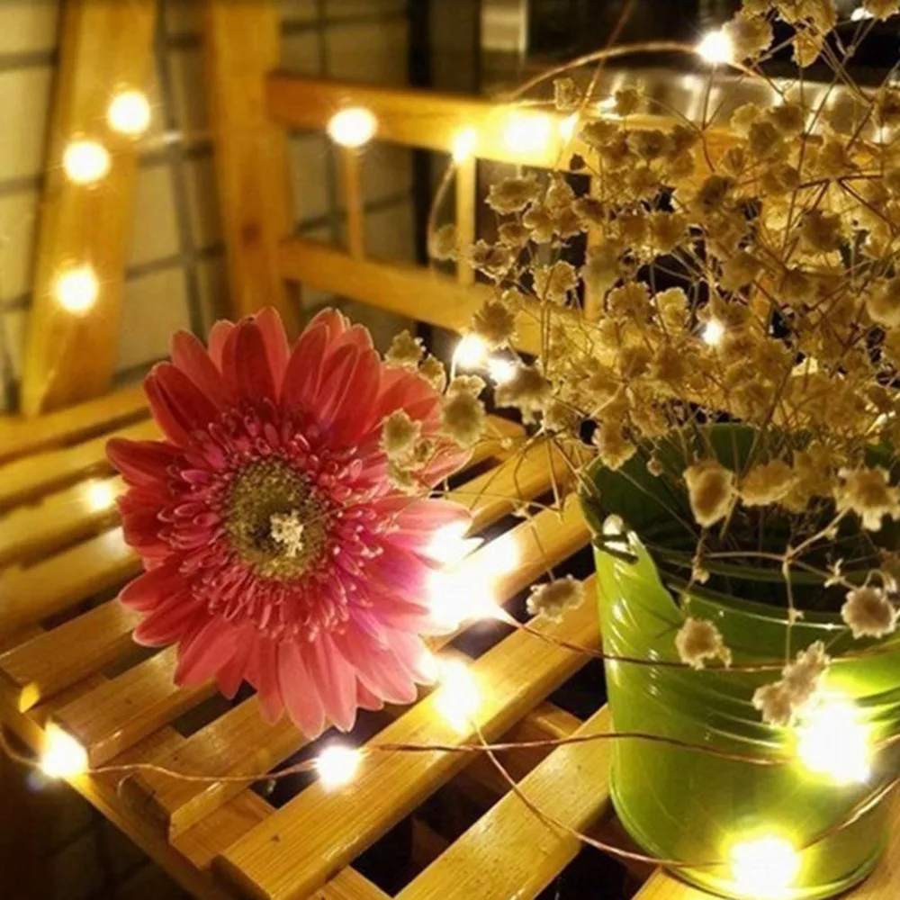 1M 2M 3M Copper Wire LED String lights night light Holiday lighting For Garland Fairy Christmas Tree Wedding Party Decoration | Лампы и