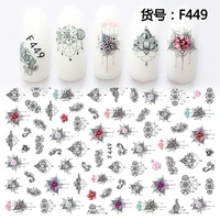 5 sheets self adhesive nail art decorations stickers acrylic flower manicure decals nails accessoires tool ff44953