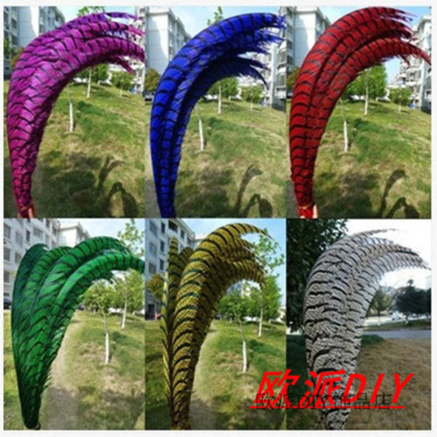 &iexcl;Venta al por mayor! Plumas de cola de fais&aacute;n Amherst para mujer, 100 unidades, env&iacute;o gratis, 32-36 pulgadas-0
