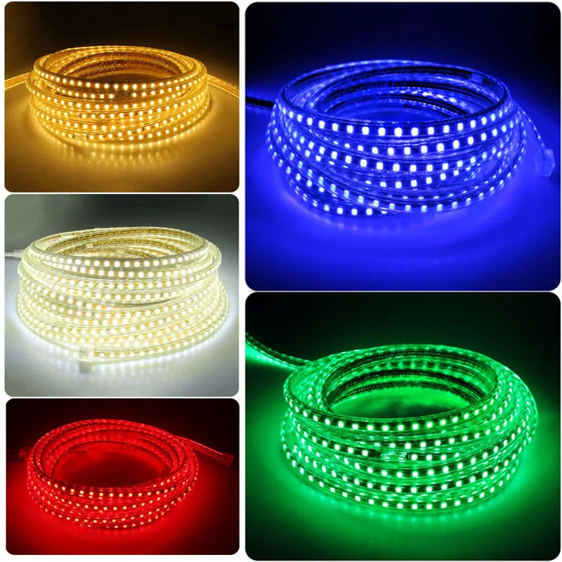 220V SMD2835 прокладки СИД светильник Водонепроницаемый IP67 120 светодиодов/M Высокое качество Фея праздничный новогодний декор уличный садовый светильник по выгодной цене