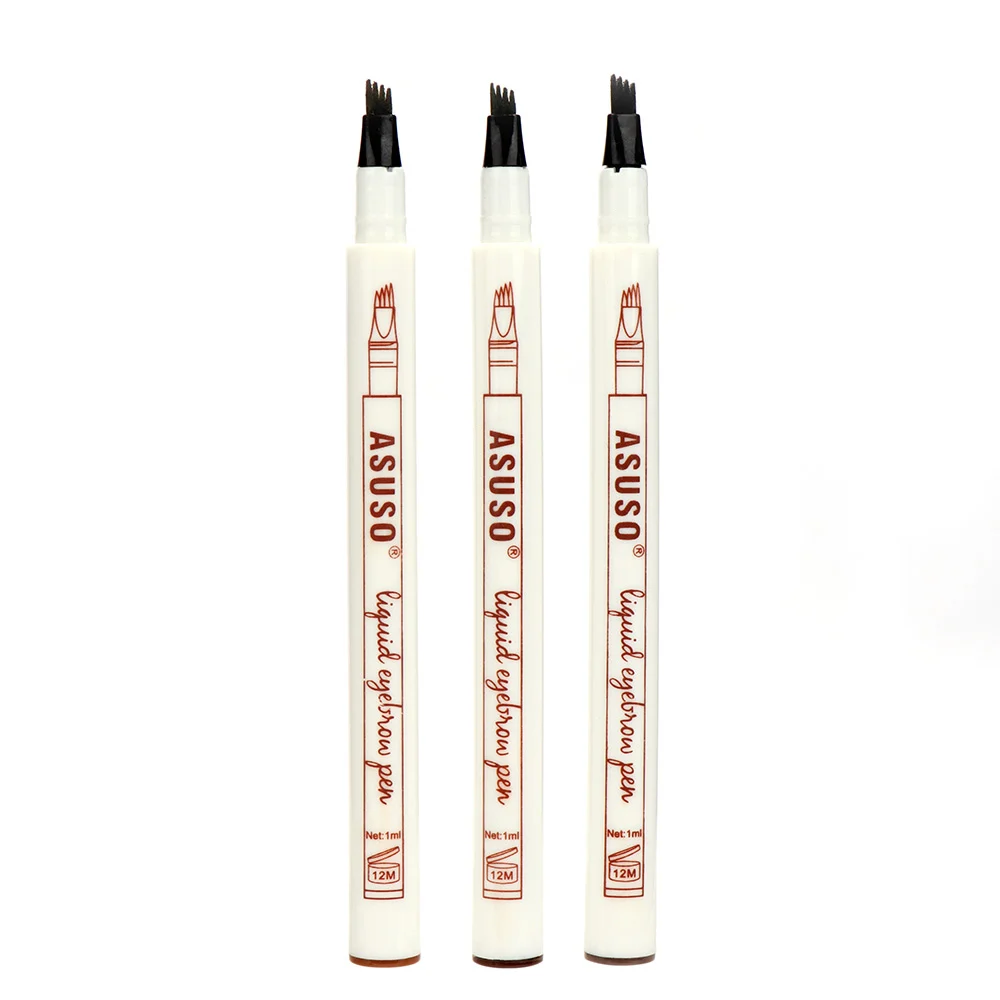 

Hot Sale Microblading Eyebrow Tattoo Pen Waterproof Eye Makeup 3 Colors Easy Use Eyebrow Pen Deep Color Pencil Eyebrow