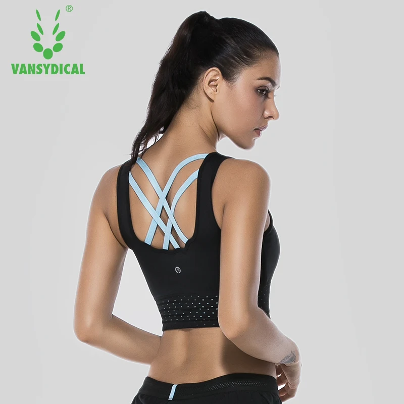 Женский спортивный топ без рукавов Vansydical для йоги фитнеса со съемной чашкой