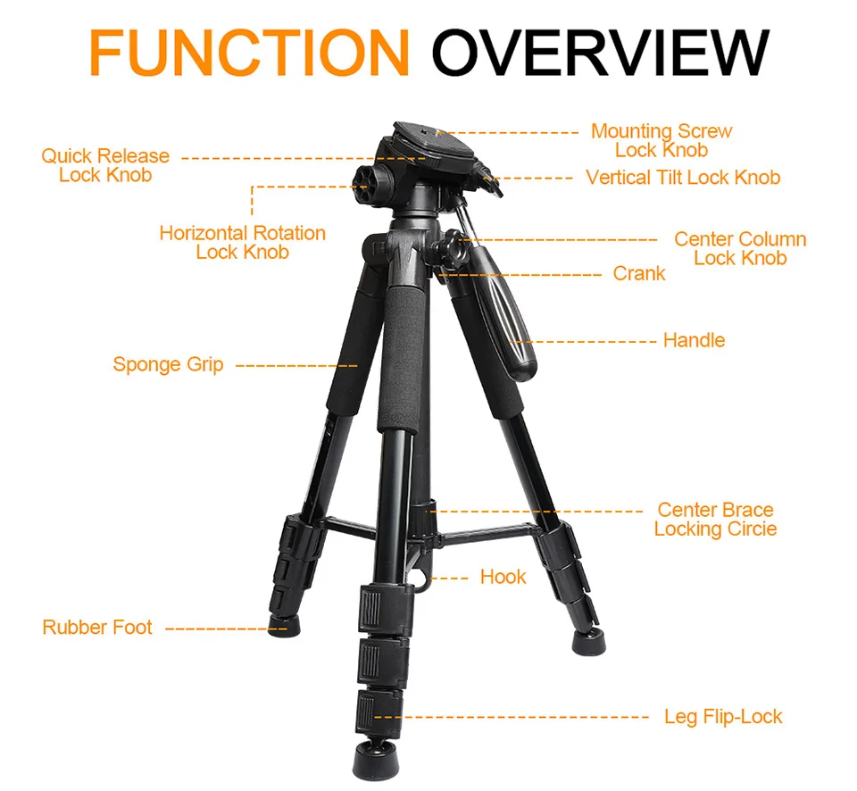 XEAST Multi-function Travel Camera Tripod 56"/143cm Adjustable Laser Level with 3-Way Swivel Pan Head Bubble | Инструменты