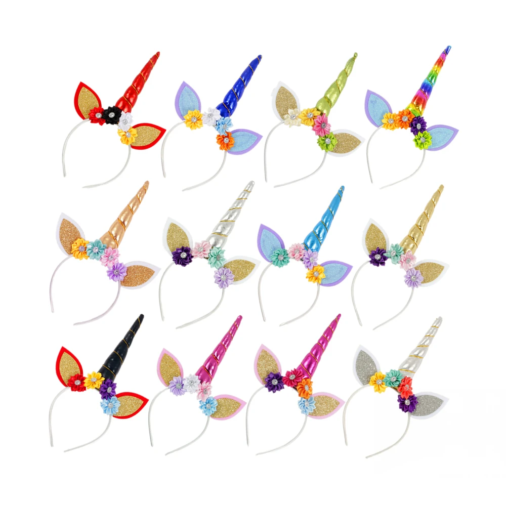 

Повязка на голову с радужным единорогом, модная лента с атласными цветами, повязка на голову с единорогом, подарок на день рождения вечерние...