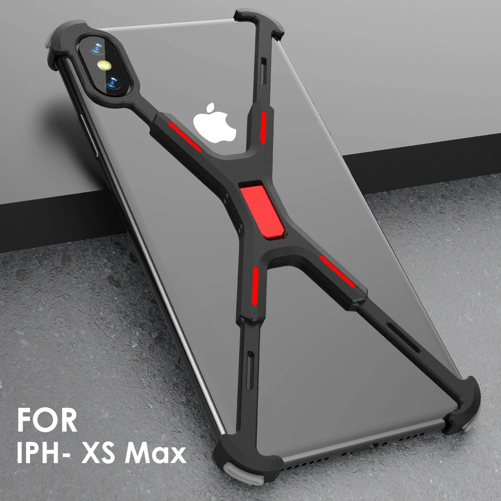 

R-just Luxury Metal Frame Case For iphone X XS XR Thin aluminum alloy shockproof Phone Cover For iphone XS MAX Protection Funda