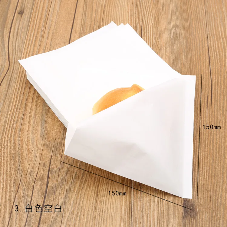 100pcs food anti oil paper bag sandwich doughnut and kraft | Дом и сад