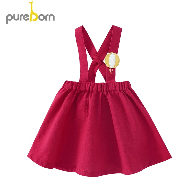 Pureborn детское платье на бретелях без рукавов бант пачка подтяжках Открытое