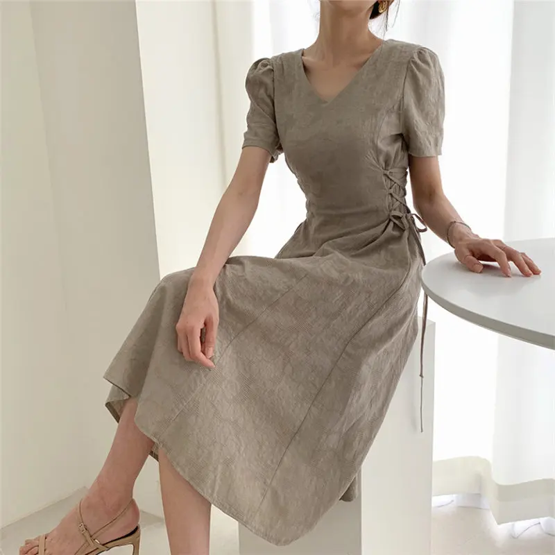 HziriP французские женские офисные платья с регулируемой талией новинка 2019