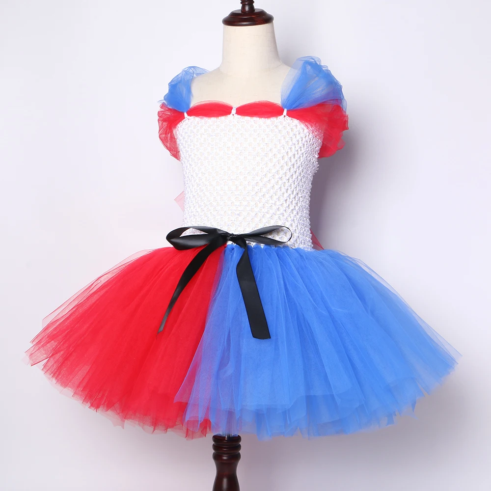 Suicide Harley Girls Tutu Dress White &amp Red Blue Girl Fancy Party Kids Halloween Carnival Cosplay Costumes 1-12Y | Детская одежда и