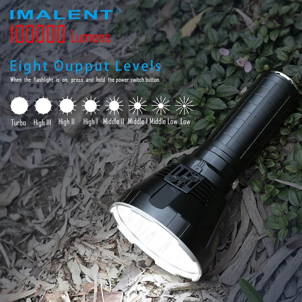IMALENT MS18 мощный фонарик яркий 100000 люмен Перезаряжаемые с Cree XHP70.2 светодиоды