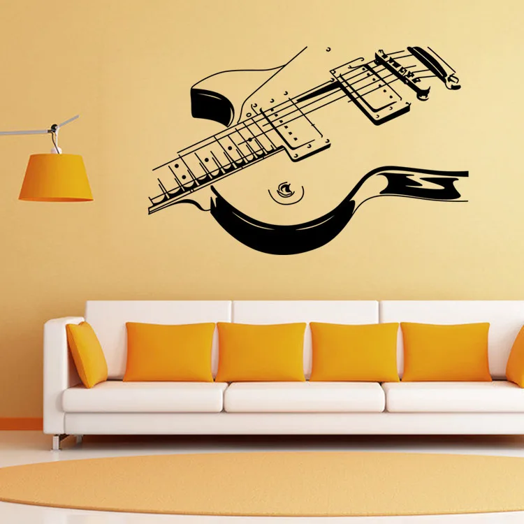 Музыкальные инструменты гитара виниловые наклейки на стену наклейка для