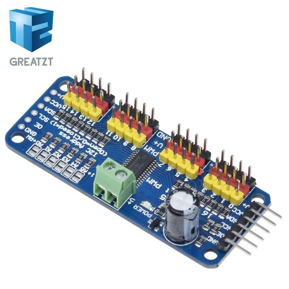 1 шт. 16 канал 12 бит ШИМ/сервопривод I2C интерфейс PCA9685 для Arduino Raspberry PI DIY Servo Щит