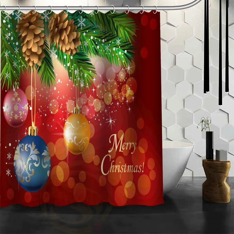 Занавеска для душа Монро на Новый год и Рождество Полиэстеровая ткань