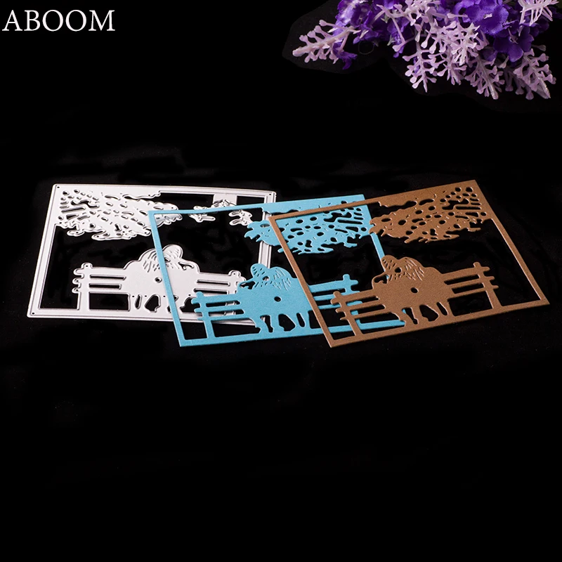 Новинка от ABOOM 1 шт. счастливый влюбленный сидящий на стуле с закатом высечка