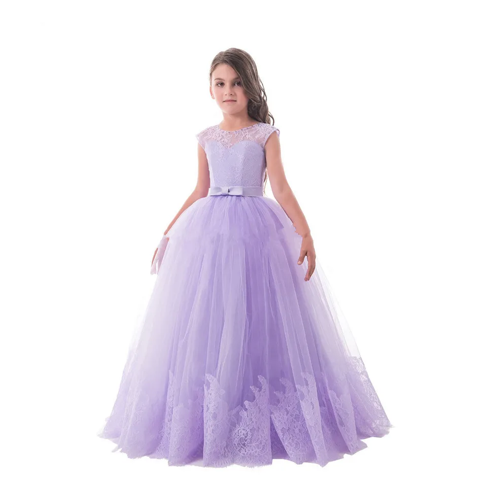 2017 красивое платье с цветочным узором для девочек бальное кружевное фатиновое