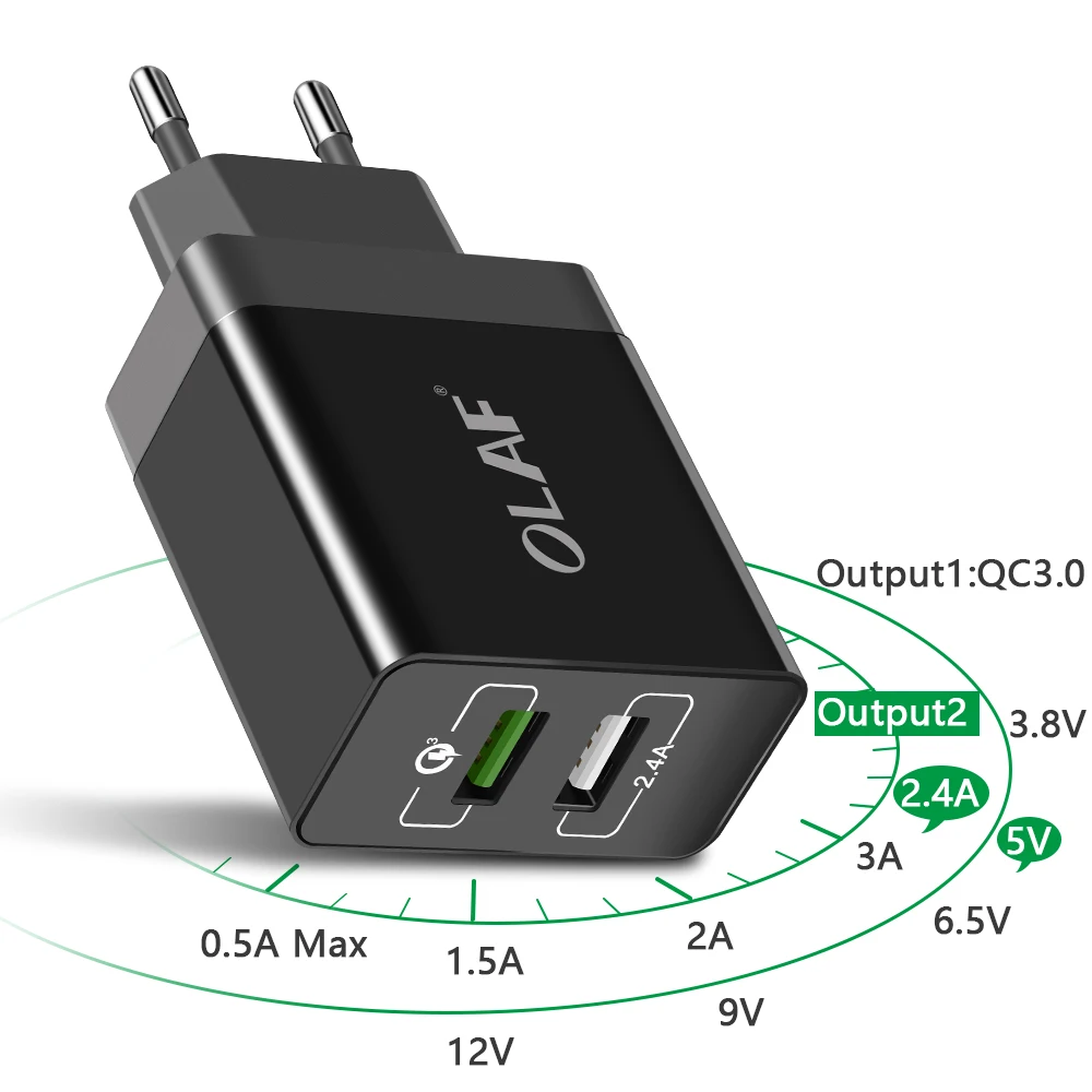 Олаф 5 В в 3A зарядное устройство для мобильного телефона 30 Вт USB iPhone 7 Быстрая