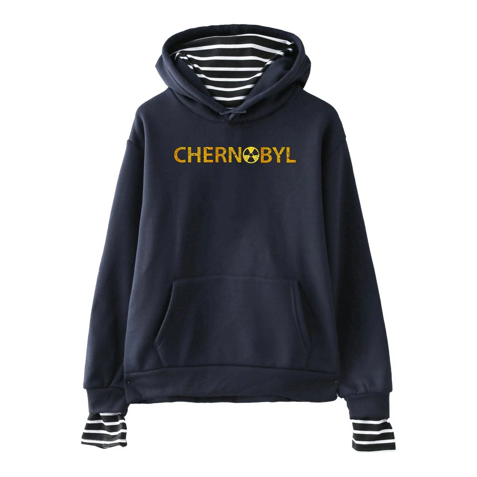 Hot Chernobyl Women Fake Two Piece Hoodie Hoody 2019 Street Popular Winter Sweatshirt Women's Harajuku Hooded Hoodies Plus Size | Женская