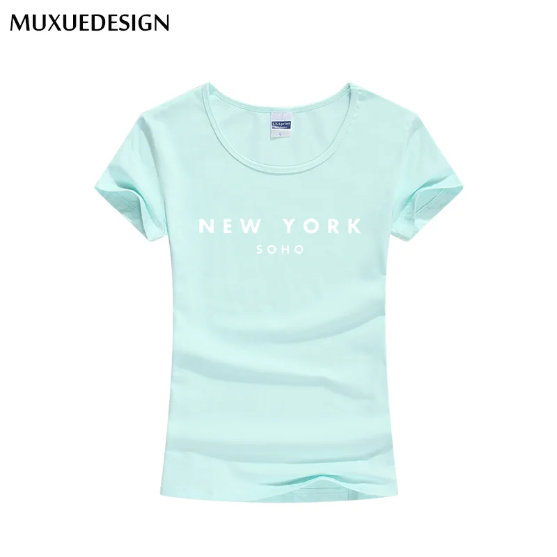 2018 Нью Йорк Сохо женские футболки хлопок Повседневная забавная футболка для Леди