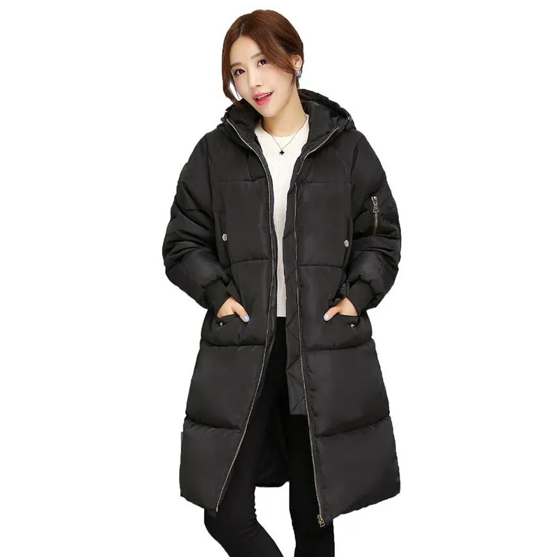 Winter Loose Parka Women Jacket Coat X-Long Warm Padded Quilted Parkas wadded Windbreaker hooded jacket Female EV125 | Женская одежда