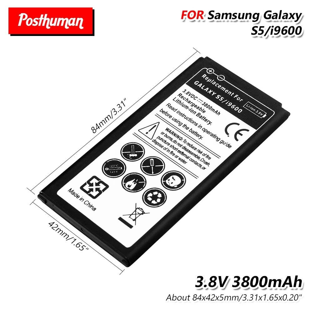 Перезаряжаемый литиевый Li Po Generic 3 8 V 3800mAh аккумулятор для Samsung Galaxy S5 (I9600) G900F G900V G900I