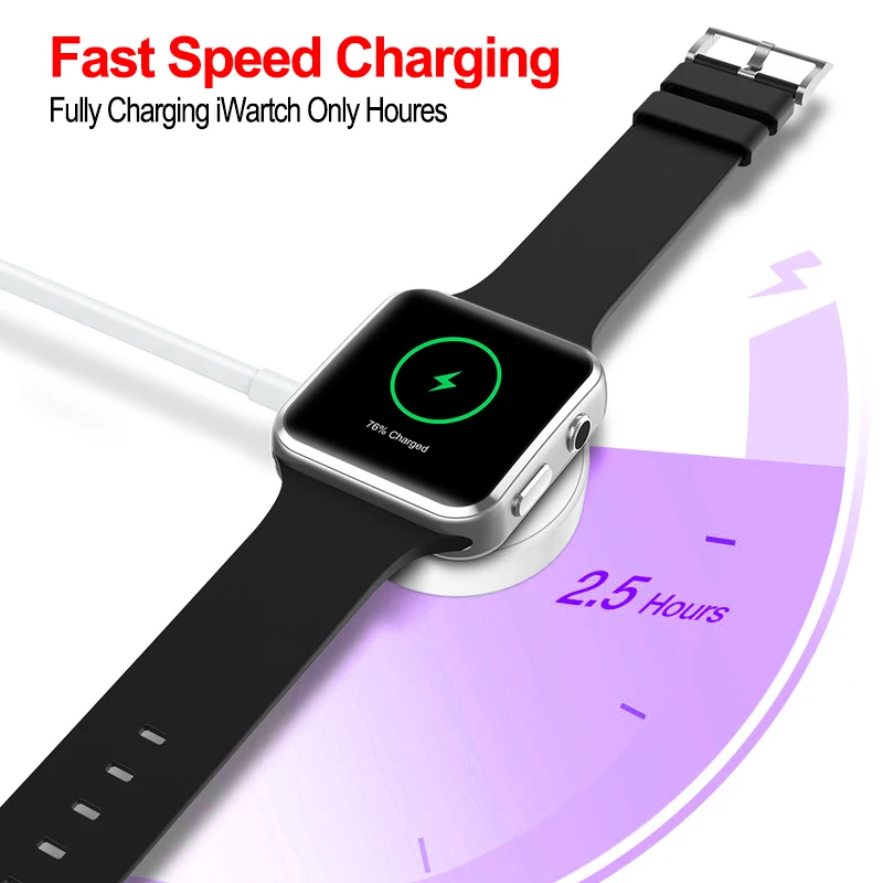 Быстрая Беспроводной Зарядное устройство для Apple Watch 1/2/3/4 USB быстрой зарядки
